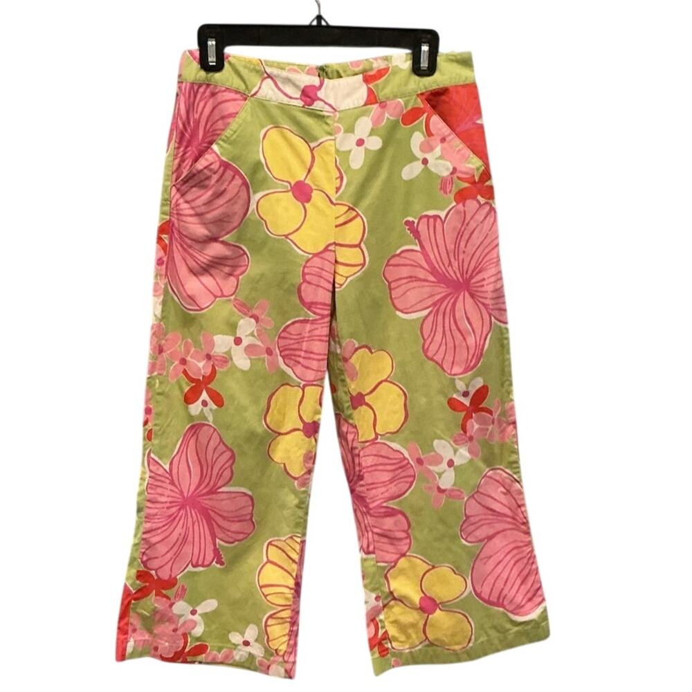 Vintage Lilly Pulitzer Womens Capri Pants Flower Power Tropical Vacay Colorful 6
